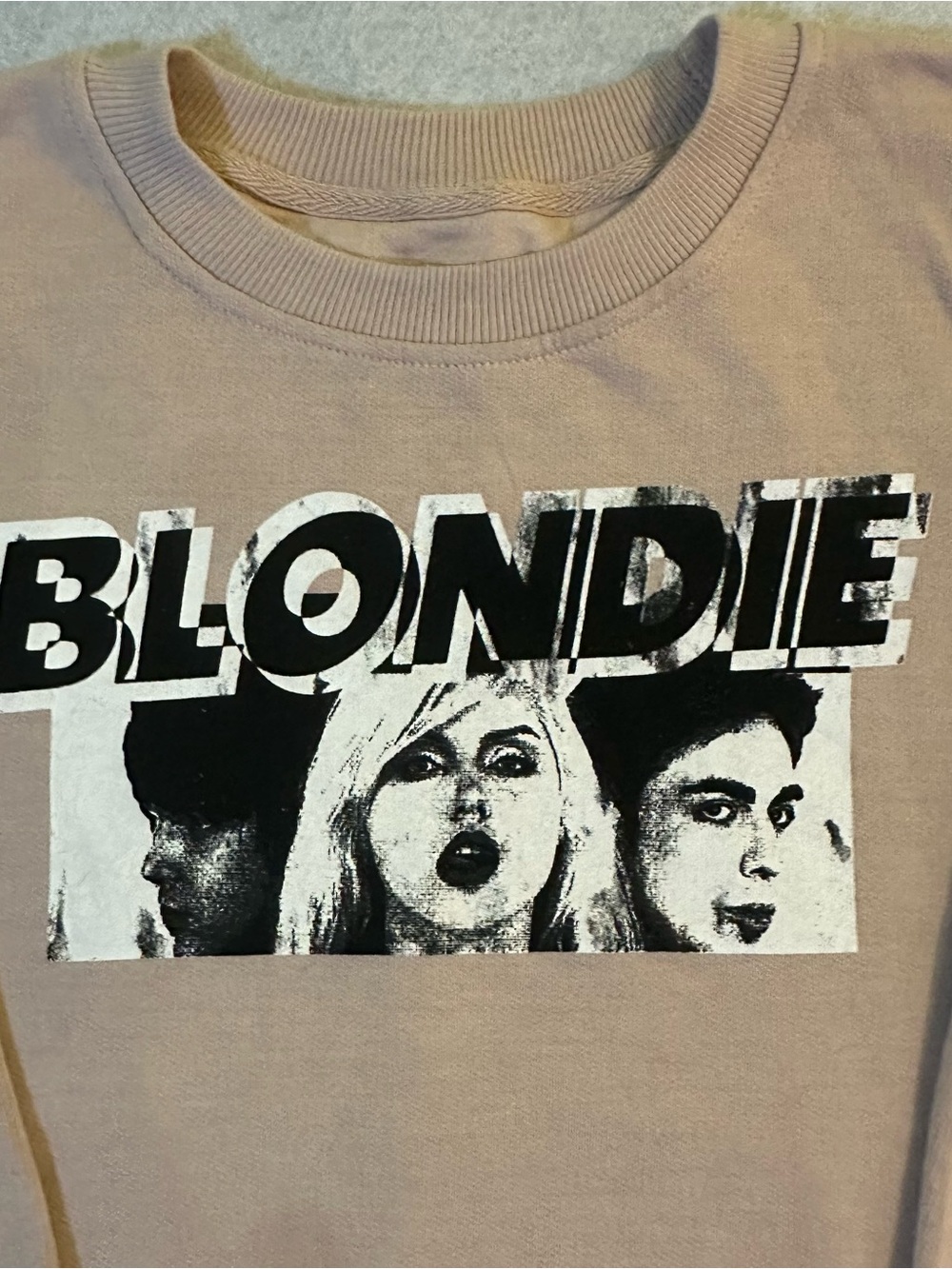 Blondie New Wave Rock Band Pink Crewneck Sweatshirt Graphic Top Size M